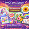 PNG graphics collection featuring high resolution transparent PNG files for digital designs and instant downloads
