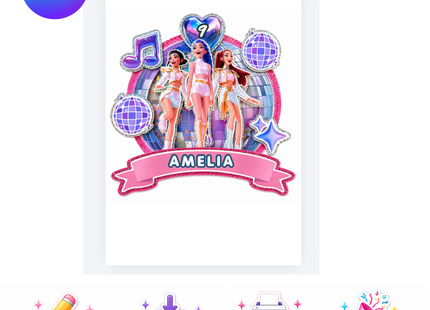 Kpop Huntrix Hunters Canva Editable Printable Cake Topper SVG PNG