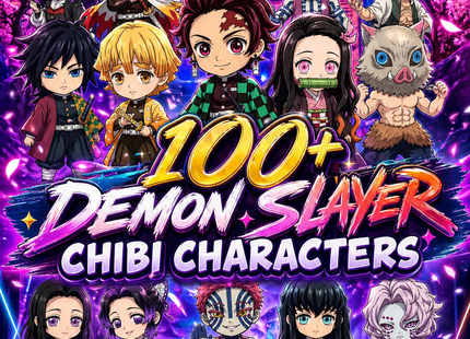 100+ Chibi Anime Demon Slayer PNG Bundle | 4K Anime DPI