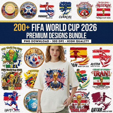 World Cup 2026 PNG Bundle – Football Nations &amp; Flag Designs