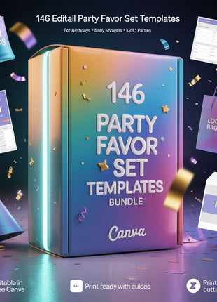 400,000+ Party Favor Templates Bundle – Editable Canva Printables for Every Celebration