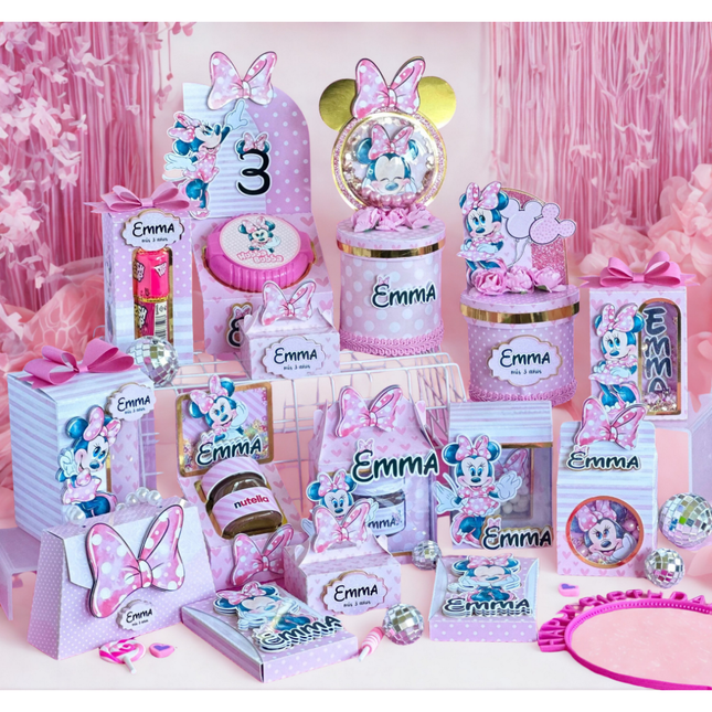 Minnie Mouse Party Repackaging Kit Editable SVG PDF Studio Templates