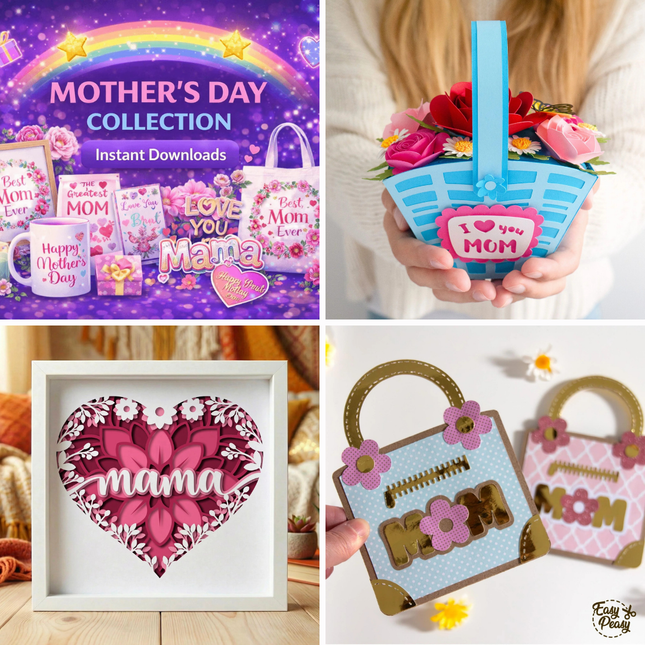 Mother’s Day Digital Bundle | SVG, PNG, Cricut, Laser Cut & Printable Designs