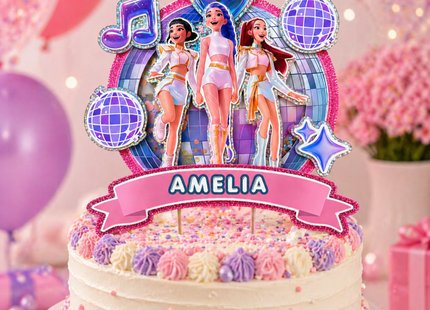 Kpop Huntrix Hunters Canva Editable Printable Cake Topper SVG PNG