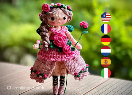 Crochet Fairy Doll Pattern Amigurumi, ISABELLE the Pixie, PDF Tutorial (En, Fr, De, Es, Nl, It)