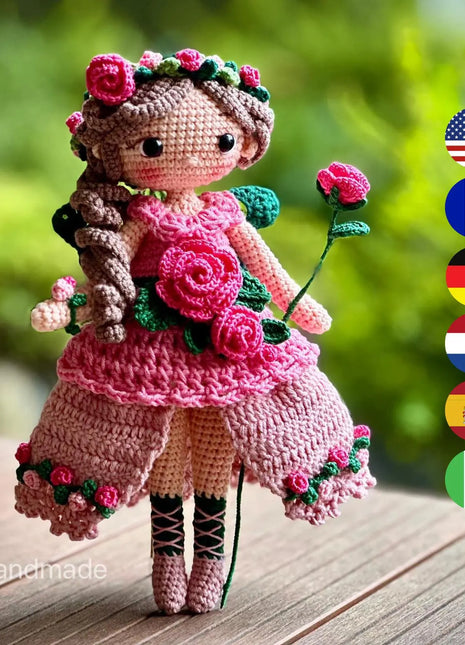 Crochet Fairy Doll Pattern Amigurumi, ISABELLE the Pixie, PDF Tutorial (En, Fr, De, Es, Nl, It)