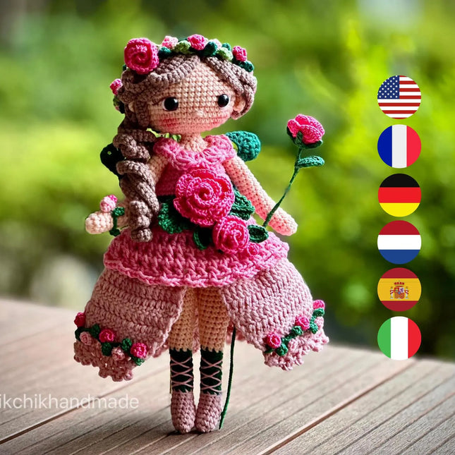 Crochet Fairy Doll Pattern Amigurumi, ISABELLE the Pixie, PDF Tutorial (En, Fr, De, Es, Nl, It)