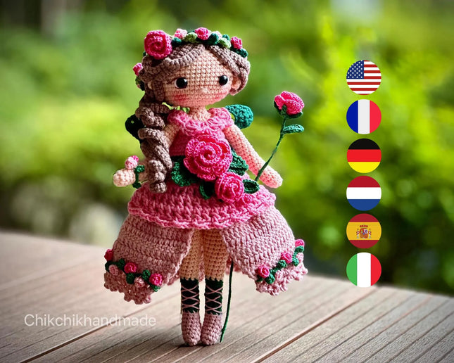 Crochet Fairy Doll Pattern Amigurumi, ISABELLE the Pixie, PDF Tutorial (En, Fr, De, Es, Nl, It)