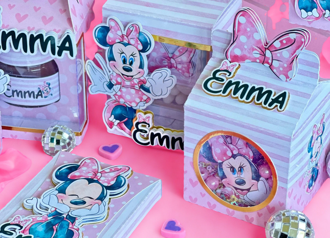 Minnie Mouse Party Repackaging Kit Editable SVG PDF Studio Templates