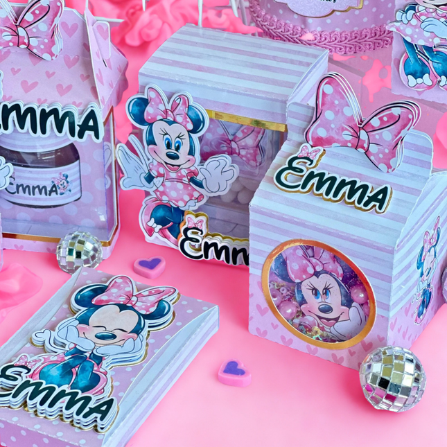 Minnie Mouse Party Repackaging Kit Editable SVG PDF Studio Templates