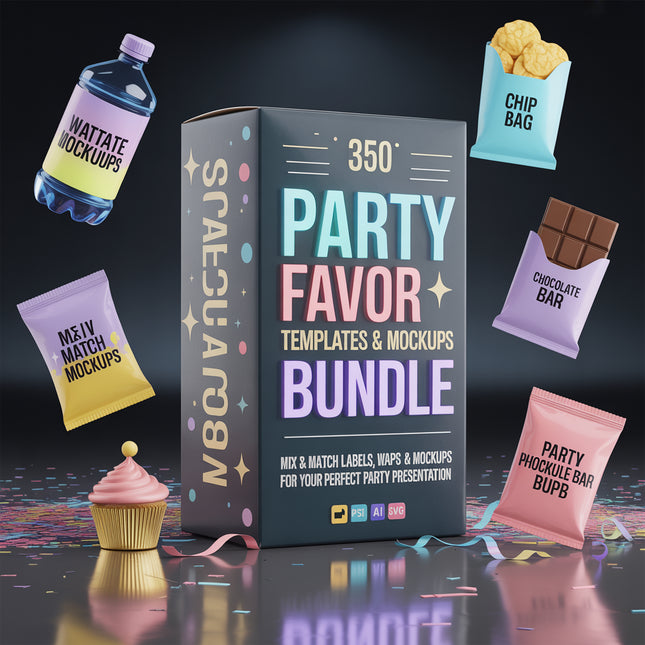 DIY your party favors with this editable Canva set! Chip bags, banners, invites & more—perfect for birthdays & showers.