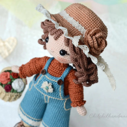 Little CATHY Crochet Doll Pattern, Amigurumi Doll Pattern, PDF Tutorial (En, Fr, De, Esp, Nl, It)