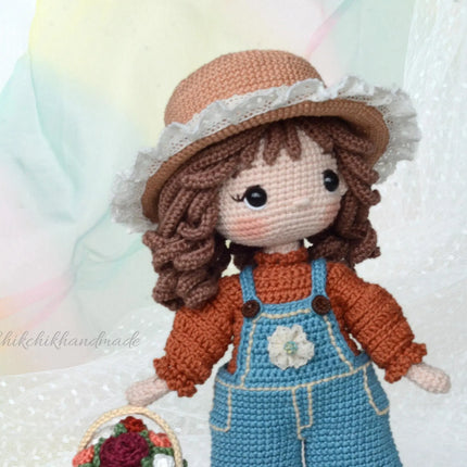 Little CATHY Crochet Doll Pattern, Amigurumi Doll Pattern, PDF Tutorial (En, Fr, De, Esp, Nl, It)