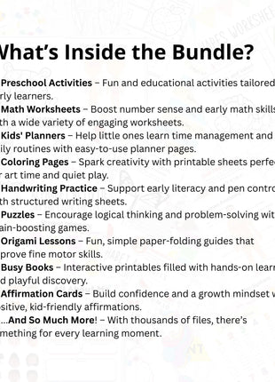 Kids Education Resources Teachers Parents Worksheets For Kids Classroom Activities, DFY Digital Product Bundle, PLR MRR Master Resell Rights