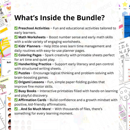 Kids Education Resources Teachers Parents Worksheets For Kids Classroom Activities, DFY Digital Product Bundle, PLR MRR Master Resell Rights
