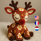 Reindeer African flowers Crochet Pattern, african flowers design, pdf instructions, reindeer amigurumi crochet, ENGLISH, DUTCH, French