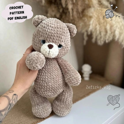 Teddy Bear Crochet Pattern, Bear Crochet Pattern, Amigurumi Teddy Bear Pattern, Bear Crochet Toy, Pattern In English