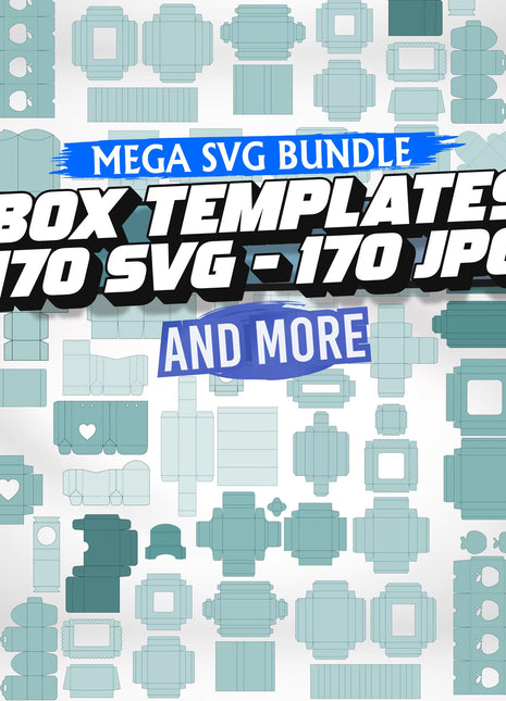 Box Template SVG Bundle: 170 DIY Paper Craft Gift Boxes, Favor Gift, Cutting Files