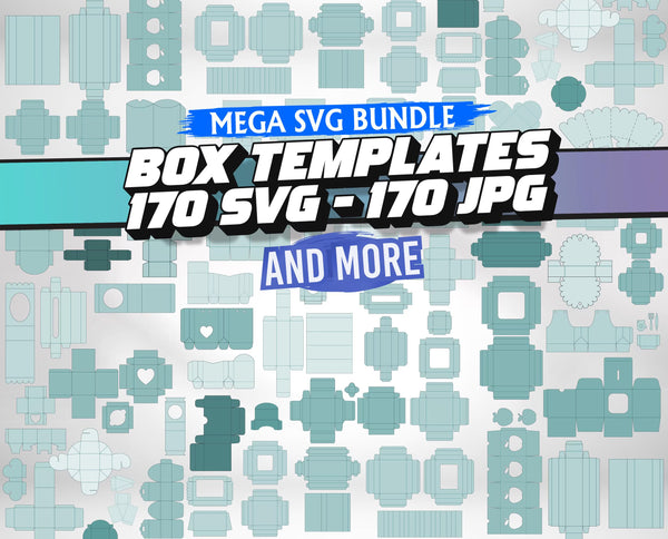 Box Template SVG Bundle: 170 DIY Paper Craft Gift Boxes, Favor Gift, Cutting Files
