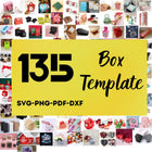 135 Box Templates, Kit Boxes, MEGA BOX TEMPLATE, Part Box, 3D Boxes, Gift Box, Digital Paper Sequin, Noel Box Svg, Cameo Cut Files