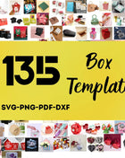 135 Box Templates, Kit Boxes, MEGA BOX TEMPLATE, Part Box, 3D Boxes, Gift Box, Digital Paper Sequin, Noel Box Svg, Cameo Cut Files