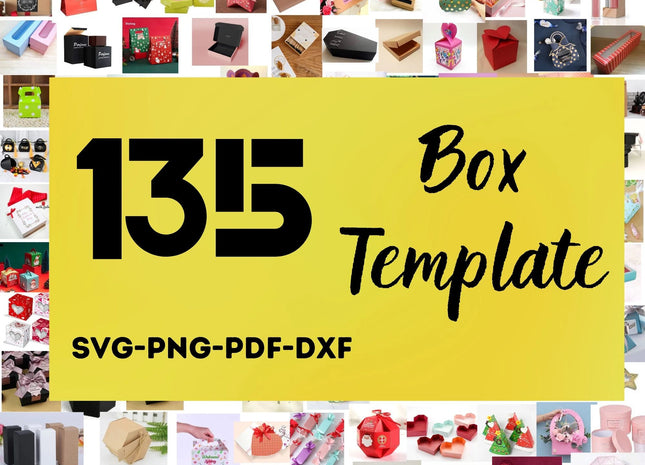 135 Box Templates, Kit Boxes, MEGA BOX TEMPLATE, Part Box, 3D Boxes, Gift Box, Digital Paper Sequin, Noel Box Svg, Cameo Cut Files