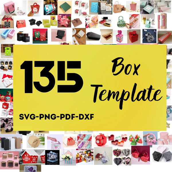 135 Box Templates, Kit Boxes, MEGA BOX TEMPLATE, Part Box, 3D Boxes, Gift Box, Digital Paper Sequin, Noel Box Svg, Cameo Cut Files