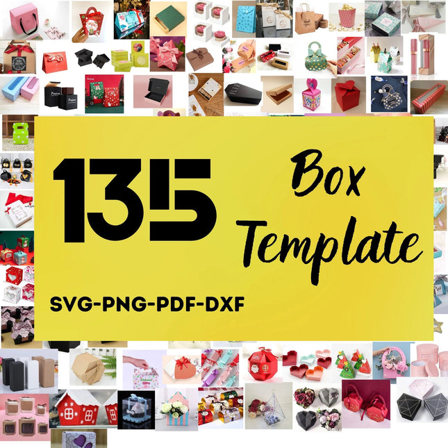 135 Box Templates, Kit Boxes, MEGA BOX TEMPLATE, Part Box, 3D Boxes, Gift Box, Digital Paper Sequin, Noel Box Svg, Cameo Cut Files