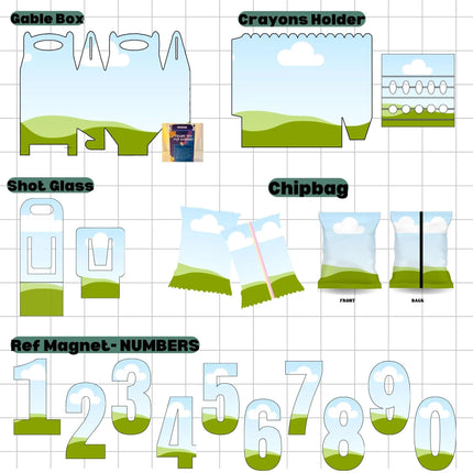 Party Favor Templates Bundle Party Canva Editable Favors Gift Chip Bag Templates party favor box baby shower party kids