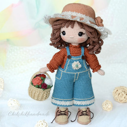 Little CATHY Crochet Doll Pattern, Amigurumi Doll Pattern, PDF Tutorial (En, Fr, De, Esp, Nl, It)