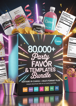 400,000+ Party Favor Templates Bundle – Editable Canva Printables for Every Celebration