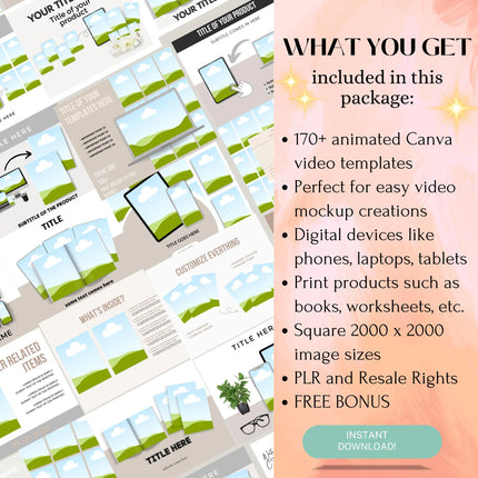 Etsy Listing Video Templates Canva Video Mockups Video Template Etsy Canva Animation Etsy Video Mockup Bundle Canva Mockup Template Bundle