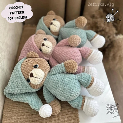 Teddy Bear Crochet Pattern, Bear Crochet Pattern, Amigurumi Teddy Bear Pattern, Bear Crochet Toy, Pattern In English