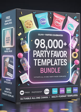 400,000+ Party Favor Templates Bundle – Editable Canva Printables for Every Celebration