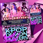 KPOP Demon Hunters Birthday invitation | Kpop Anime Invite | Birthday Card for Kids | EDITABLE K Pop Birthday Invitation | Unique Design