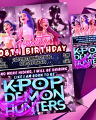 KPOP Demon Hunters Birthday invitation | Kpop Anime Invite | Birthday Card for Kids | EDITABLE K Pop Birthday Invitation | Unique Design