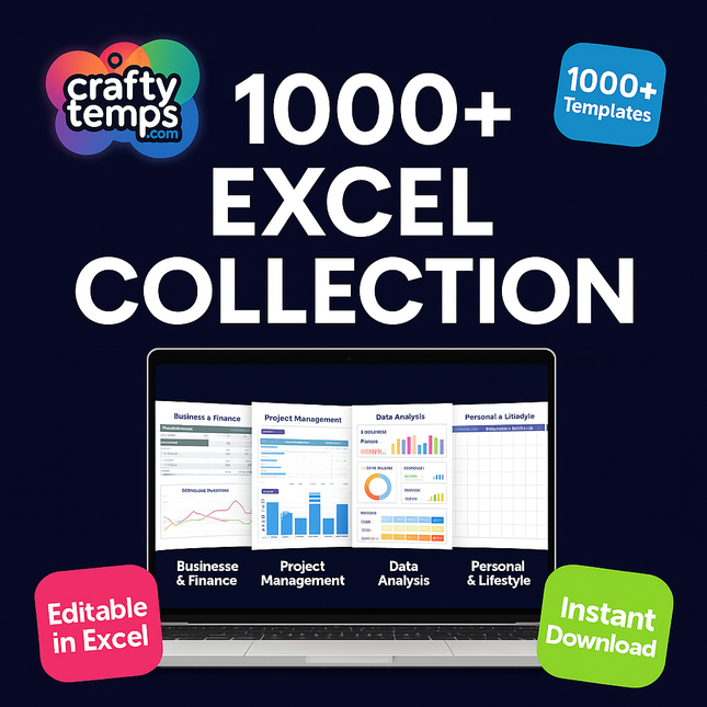 1000+ Excel Collection Bundle | Spreadsheet Templates | Financial & Business Excel Sheets | Data Analysis Tools | PLR | Digital Download