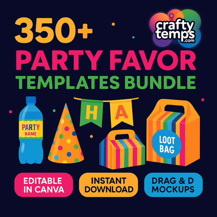 350+ Party Favor Templates Bundle, Party Favor Mockups, Chip Bag Template, Water Bottle Label, Chocolate Bar, Party Favor, Party favors