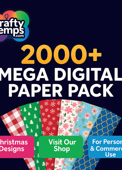 2000 + Mega Digital Paper Pack, Christmas Digital Paper, Floral Digital Paper, Digital Scrapbook, Seamless Background, Digital Patterns