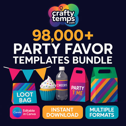 98000+ Party Favor Templates Bundle, Party favor, Canva Party favor templates, Chip Bag Template, Birthday Party Mockups, Ring Pop Templates