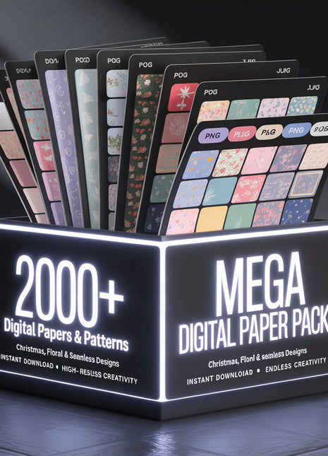 2000 + Mega Digital Paper Pack, Christmas Digital Paper, Floral Digital Paper, Digital Scrapbook, Seamless Background, Digital Patterns