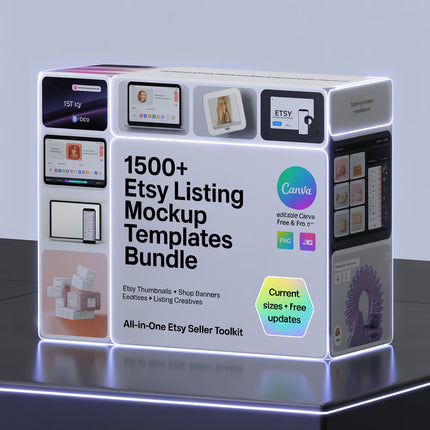 1500 Etsy Listing Mockup Templates Bundle for Digital Products, Editable Canva Mockups for Etsy Listing, Etsy Product Image Mockup Templates