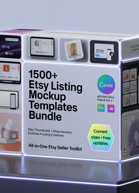 1500 Etsy Listing Mockup Templates Bundle for Digital Products, Editable Canva Mockups for Etsy Listing, Etsy Product Image Mockup Templates