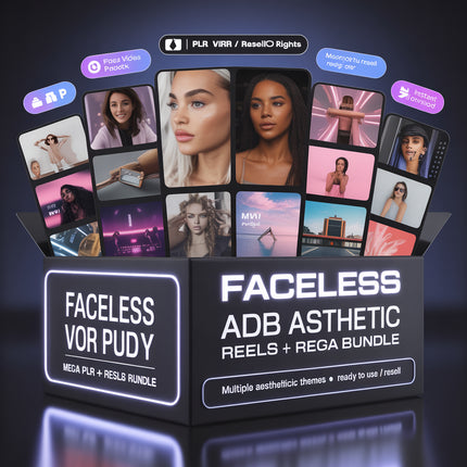 Faceless video, aesthetic video, faceless reels, luxury reels, mega reels bundle, faceless marketing, plr videos pack, mrr resell rights