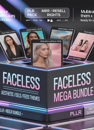 Faceless video, aesthetic video, faceless reels, luxury reels, mega reels bundle, faceless marketing, plr videos pack, mrr resell rights