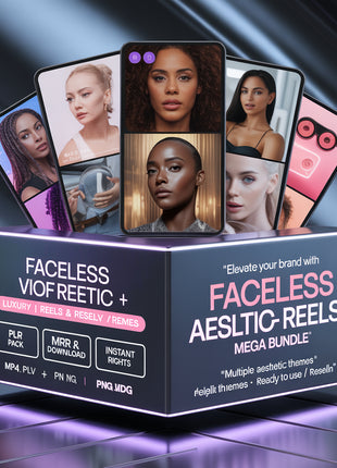 Faceless video, aesthetic video, faceless reels, luxury reels, mega reels bundle, faceless marketing, plr videos pack, mrr resell rights
