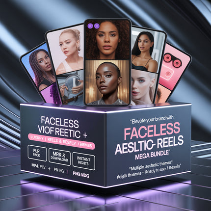 Faceless video, aesthetic video, faceless reels, luxury reels, mega reels bundle, faceless marketing, plr videos pack, mrr resell rights