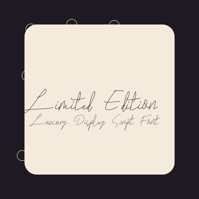Limited Edition Luxury Script Font | Premium Cricut Font | Elegant Display Branding Font