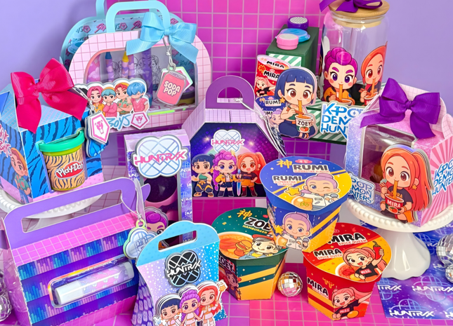 K-Pop Warriors Party Decor Editable Template Kit — 8 Templates