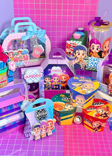 K-Pop Warriors Party Decor Editable Template Kit — 8 Templates